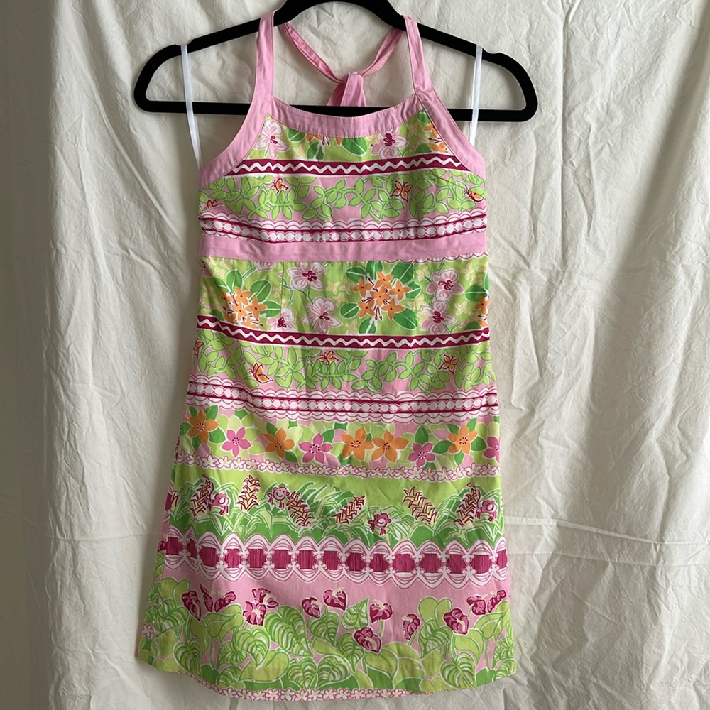Lilly Pulitzer Pink, Orange, Green Printed Girls Dress - 12